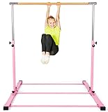 SHIWEI Gymnastics Training Bar- Height Adjustable 3' to 5' Horizontal Kip Bar for Kids