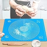 Pastry Mat for Rolling Dough 20”x16“ Large BPA Free Silicone Pastry Kneading Mat Board with Measurements Food Grade Non-stick Non-slip Rolling Board for Dough