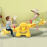 PHSSHOP Joyful Yellow Giraffe Teeter Totter Seesaw: Rocking Fun for Two Toddlers or Kids; Indoor & Outdoor Toddler Toys for Ages 1-12, A Precious Gift for Your Dearest Child