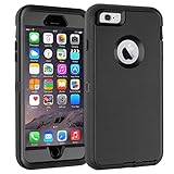 for iPhone 6 Plus/6S Plus Case Built in Screen Protector Heavy Duty 3 Layer Full Body Shockproof Dust-Proof Drop-Proof Durable Phone Cover for iPhone 6 Plus/6S Plus 5.5' Black