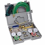 XtremepowerUS Oxy Acetylene Welding Cutting Torch Brazing with 3 Nozzle 15' ft Hose Gauge Regulator Set Carrying Case