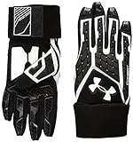 Under Armour Boys Youth Combat V Football Gloves, White (100)/White, Youth Small