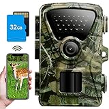 MAXDONE Trail Camera WiFi Game Camera - 1440P 32MP H.264 Trail Camera with No Glow Night Vision Motion Activated Waterproof IP66 Trail Cam for Wildlife Deer Scouting Hunting Property Hunting Camera
