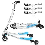 Scooter 3 Wheels Foldable Swing Wiggle Speeder for Kids Ages 3-8 with Adjustable Handlebar Height Self-Propelling Drifting Scooter for Boys and Girls