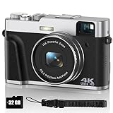 VAHOIALD 4K Digital Camera for Photography, Autofocus 4K Camera with Viewfinder 16X Anti-Shake Video Camera Vlogging Camera for YouTube Compact Point and Shoot Digital Cameras with 32GB SD Card