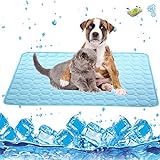 Dog Cooling Mat Large Cooling Pad Machine Washable Summer Cooling Mat for Dogs Cats Kennel Pad Breathable Pet Self Cooling Blanket Dog Crate Sleep Mat (2228IN, Blue)