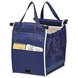 Insulated Reusable Grab and Go Bag Shopping Trolley Bag Collapsible Grocery Tote Bags with Handles, Clip on Shopping Cart As Seen On TV