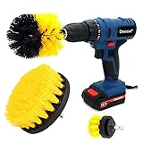 Electric Drill Brush Accessories,Deesse Kitchen Cleaning Brush, Power Scrubber Cleaning Brush Attachment Set All Purpose Drill Scrub Brushes Kit for Grout, Floor, Tub, Shower, Tile, Car,Oil, Carpet