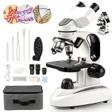 Sedumic Microscope for Adults Kids Students, 100X-2000X Biological Lab Compound Binocular Microscope with Microscope Slides, Microscope Kit for Kids Age 5-7and 8-12 Students Home School Lab