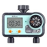 HiOazo Sprinkler Timer, Water Hose Timer Programmable 6 Plans, Water Timer for Garden Hose Auto/Manual/Rain Delay Mode, Irrigation Timer with Daily/Week/Specific Days Cycle for Yard Lawn Pool 2 Zone