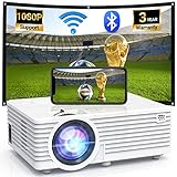 Projector with WIFI and Bluetooth, Updated 9500L Full HD 1080P Supported Home Movie projector, Portable Outdoor Projector Compatible with HDMI, USB, TV Stick, Smartphone, Laptop (blue)