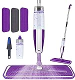 Microfiber Spray Mop for Floor Cleaning - Reusable Floor Mop with 3 Washable Pads, Refillable Bottle Flat Mop with Sprayer for Hardwood Laminate Wood Floor Cleaning