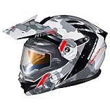 ScorpionEXO AT950 Cold Weather Adventure Snowmobile Modular Helmet Electric Shield with Breath Box DOT Approved Outrigger (White/Grey - XX-Large)