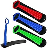 Liliful 3 Pcs Snow Sled Lightweight Compact Snow Scooter with Handle Plastic Foldable Snow Board for Outdoor Downhill Winter Ski Snow Sand and Grass, Red, Blue and Green, 35.43 x 30.31 x 9.06 Inch