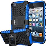 ykooe iPod Touch 7 Case, Touch 6 Case, Touch 5 Case, Heavy Duty Protective Cover Dual Layer Hybrid Shockproof Protective Case with Stand for Apple iPod Touch 5 6 7