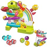 CoolToys Toddlers Ball Drop Toy - 2 in 1 Developmental Car Ramp Race Track & Ball Popper Tracker Toy - Educational Montessori 1st Birthday Gift for Baby Kids Boys & Girls 1-3 Old - Fun Musical Sounds