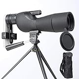 Enzemit Professional Outdoor Spotting Scope 25-75X Magnification, Bird Watching Scope, 60mm Objective Lens Diameter Zoom Scope Monocular,Portable Travel Telescope with Tripod