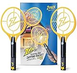 ZAP iT! Electric Fly Swatter Racket & Mosquito Zapper - High Duty 4,000 Volt Electric Handheld Bug Zapper Racket - Fly Killer USB Rechargeable Indoor Safe - 2 Pack (Large, Yellow)