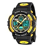 SYOKZEY Cool Toys for 6-15 Year Old Boys, Watches for Kids 8-12 Waterproof Sports Digital Watches Gifts for Teen Boys Birthday Christmas Gifts for 6-11 Year Old Girls Stocking Fillers for Kids Yellow