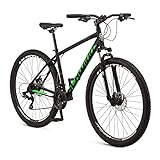 Schwinn High Timber ALX Youth/Adult Mountain Bike for Men and Women, 29-Inch Wheels, 21-Speed, Aluminum Frame and Mechanical Disc Brakes, Black/Green