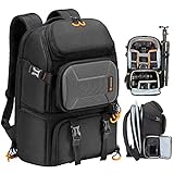 TARION Pro Camera Backpack Large Camera Bag with Laptop Compartment Tripod Holder Waterproof Raincover Outdoor Photography Hiking Travel Professional DSLR Backpack for Men Women Side Access