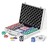 Boyzhood Poker Chips,200Pcs Poker Set with Aluminum Travel Case,11.5 Gram Poker Chips Set for Texas Holdem Blackjack Gambling