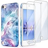 iPod Touch 7th Generation Case with 2 Screen Protectors, IDWELL iPod Touch 6 iPod 5 Case, Slim FIT Anti-Scratch Flexible Soft TPU Bumper Protective Case(Latest Model,2019 Release), Blue Fantasy Sky