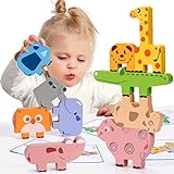 Montessori Toys for 2 3 4 Year Old, 10pcs Wooden Animal Blocks Sorting & Stacking Toys for 2-4 Year Old Toddlers Girl Boy Gifts, Kids Preschool Educational Toys Fine Motor Skills Learning Games