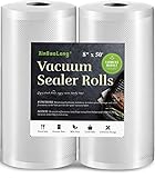 [Super Heavy Duty]Vacuum Sealer Bags for Food，8inx50 Rolls 2 Pack,XinBaoLong Food Saver Bags Rolls,Commercial Grade, Heavy Duty, BPA Free,Great for Vac Storage.Total 100 Feet!!!