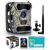 CREATIVE XP Cellular Trail Cameras - Outdoor Waterproof Security Camera w/ Night Vision for Hunting & Security - 4G Camo