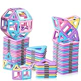 Magnetic Tiles Toys for 3 4 5 6 7 8+ Year Old Boys Girls Upgrade Macaron Castle Magnetic Blocks Building Set for Toddlers STEM Creativity/Educational Toys for Kids Age 3-6 Christmas Birthday Gifts