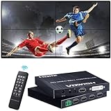 Vowish 2x2 Video Wall Controller, HDMI & DVI Input TV Wall Controller with 8 Display Modes, Support 180 Degree Rotate, RS232 Control for Sports bar, Restaurant, School, Company, Home Theater, Mall