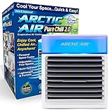 Arctic Air Pure Chill 2.0 Evaporative Air Cooler by Ontel - Powerful, Quiet, Lightweight and Portable Space Cooler with Hydro-Chill Technology For Bedroom, Office, Living Room & More,Blue