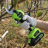 YOUGFIN Electric Pruning Shears for Gardening, Brushless Cordless Pruner Shear, Battery Powered Tree Pruner with 2 Rechargeable 2.0Ah Batteries & Replacement Blade Set, 30mm(1.2 Inch) Cutting Diameter