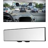 Car Rearview Mirrors,Yoolight Car Universal 12'' Interior Clip On Panoramic Rear View Mirror Wide Angle Rear View Mirror (12'L x 2.8' H)