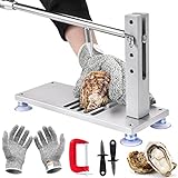 ZeroPone Oyster Clam Opener Machine Adjustable Oyster Shucker Machine Oyster Shucker Tool Set Including Knives, Glove and g-Clip, Seafood Tools for Hotel Family Buffet
