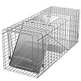 ZENY Live Animal Cage Trap 32' X 12.5' X 12' w/Iron Door Steel Cage Catch Release Humane Rodent Cage for Rabbits, Stray Cat, Squirrel, Raccoon, Mole, Gopher, Chicken, Opossum, Skunk & Chipmunks