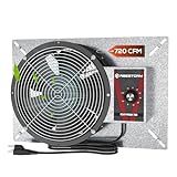 Abestorm 720CFM High Air Flow Crawlspace Ventilation Fan, IP55 Rated 10' Vent Fan with Humidistat & Freeze Protection Thermostat for Crawl Space, Basement, Garage, Attic with Isolation Mesh
