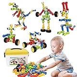 Huaker Building Toys,109 Piece STEM Toys for Kids Ages 3 4 5 6 7 8 9 10 11 12 Years Old Boys and Girls Christmas Birthday Gifts Children Building Blocks Creative and Educational Kids Toys Projects