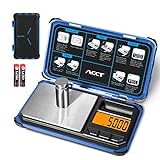 ACCT Precision Pocket Scale, 200gx0.01g Jewelry Gram Scale, Digital Food Scale with LCD Display, one-Click Conversion 6 Units, Mini Scale for Kitchen/Powder/Coffee/Coins(Battery Included)