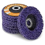 Ur-Excellent 4-1/2' x7/8'' Stripping Discs Rust Remover Wheel Remove Paint and Oxidation Poly Strip Wheel Disc Abrasive Angle Grinding Wheel - 5 Pack(Purple)