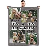 Youltar Dad Gifts Custom Blanket with Photos Birthday Gifts for Dad Best Dad Ever Gifts, Personalized Pictures Blanket, Fathers Day Christmas Dad Gifts from Daughter Son