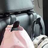 Car Hooks Universal Car Vehicle Back Seat Headrest Hanger Holder Hook Microfiber Leather & Stainless Steel for Bag Purse Cloth Drink Grocery (Black)