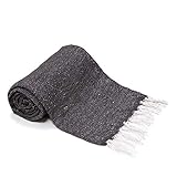 Americanflat 50x70 Authentic Thick Mexican Blanket - Yoga Blanket Soft Woven Cotton & Polyester Falsa Blanket in Solid Grey - Perfect for Yoga Rug, Beach and Meditation Blanket