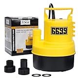 6699 Submersible Sump Pump 1/4 HP 1500GPH Utility Pump Thermoplastic Electric Portable Transfer Water Pump with 16-Foot Cord for Pool Tub Garden Pond Draining