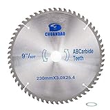 9 inch 60 Tooth Wood Cutting Disc Carbide Tipped Circular Saw Blade for Cutting Hard & Soft Wood with 1inch Arbor