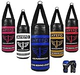 Jayefo Punching Bag and Boxing Gloves Set for Children - Kids Boxing Set with Boxing Bag with Hanging Straps and Boxing Gloves for Kids for Boxing, MMA, Karate, Judo - Ages 3 to 9 – Black Blue