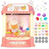Florarich Mini Claw Machine for Kids with Prizes, Candy Vending Machine Toy, Electronic Arcade Game Prize Dispenser with 60-Second Countdown, and 25 Mini Toys, Great Birthday Gifts for 3-9 Year Olds