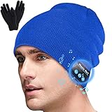 Abbicen Wireless Beanie Hat Music Hat with Gloves for Men Women Gift Unisex Music Beanie for Outdoor Sports Blue