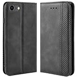 HualuBro iPod Touch 7 Case, iPod Touch 6 Case, Retro PU Leather Magnetic Full Body Shockproof Wallet Flip Case Cover with Card Holder for Apple iPod Touch 7th / 6th / 5th Generation Case (Black)